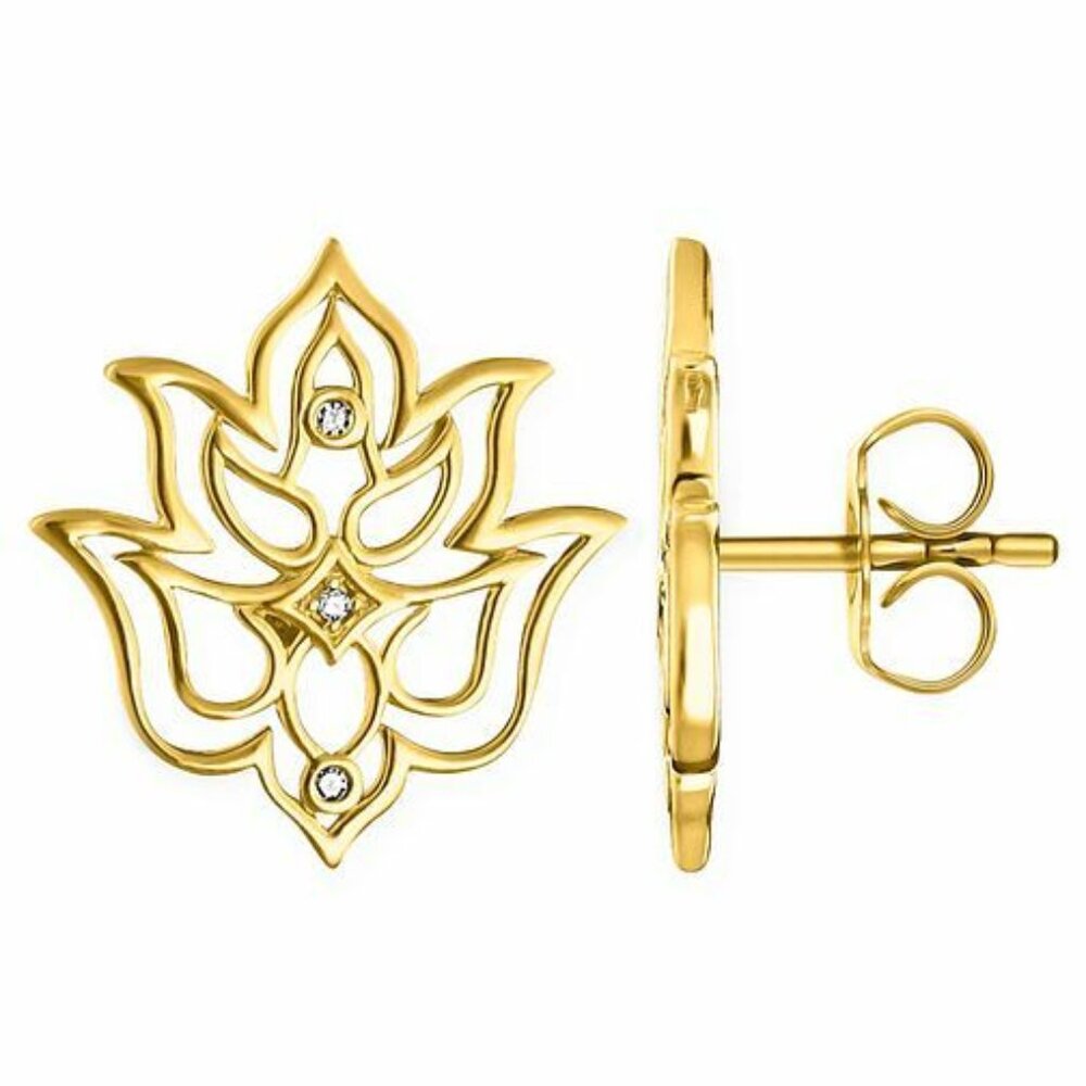 Thomas Sabo - Gold Plated Sterling Silver Lotus Studs